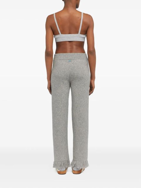 Alanui Finest fringed-hem trousers - Grey