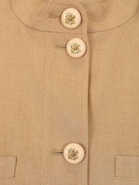 Valentino Garavani belted embroidered jacket - Neutrals