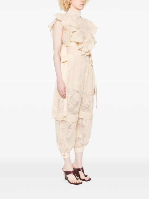 ZIMMERMANN Hypnotic lace ruffled top - Neutrals