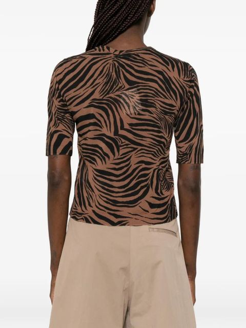 Max Mara Tago zebra-print knitted top - Brown