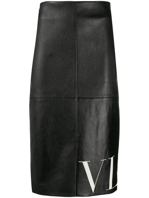 Valentino Garavani VLTN print pencil skirt - Black - zdjęcie produktu nr 1