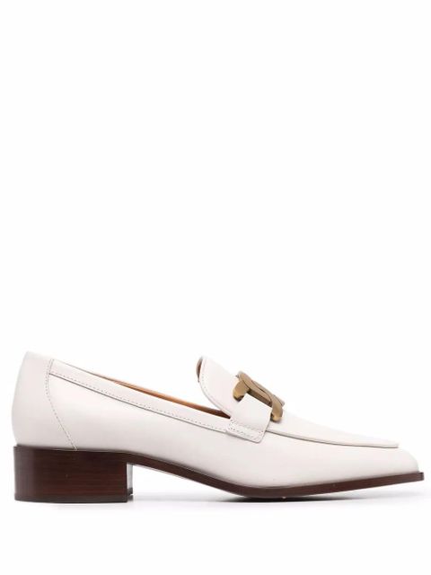 Tod's logo-plaque leather loafers - Neutrals - zdjęcie produktu nr 1