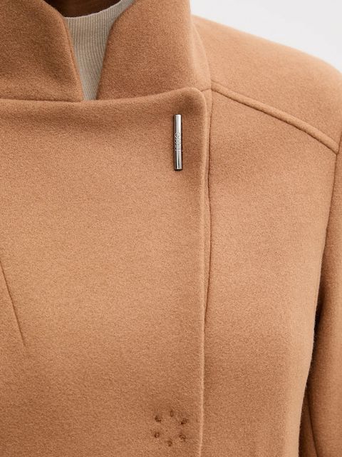 Liu Jo płaszcz z domieszką wełny kolor brązowy MF5119 J4873