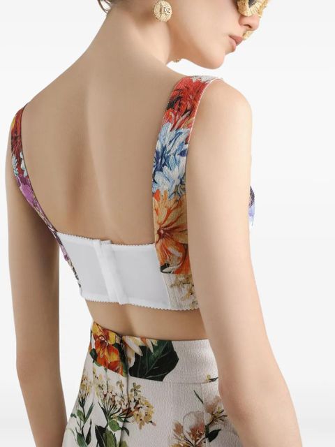 Dolce & Gabbana floral-print bralette top - White - zdjęcie produktu nr 2