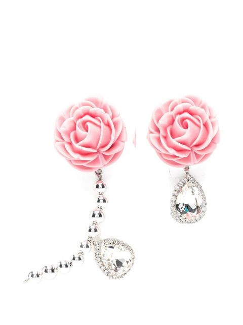 Magda Butrym floral-detail crystal-embellished earrings - Silver - zdjęcie produktu nr 1