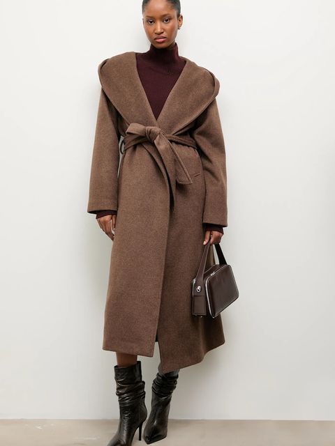 Answear.LAB płaszcz wełniany kolor brązowy - zdjęcie produktu nr 2
