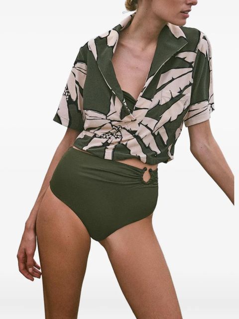 Johanna Ortiz palm-tree-print shirt - Green - zdjęcie produktu nr 2