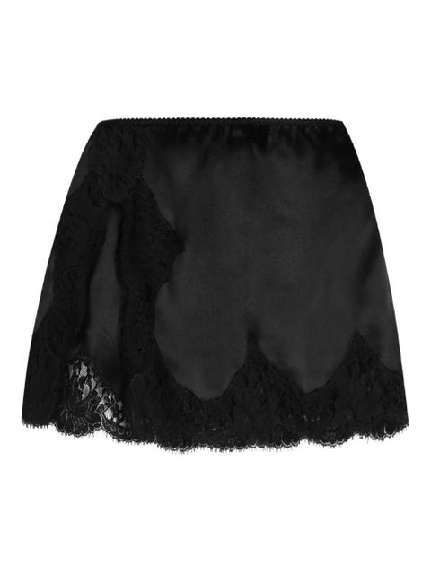 Dolce & Gabbana lace-trimmed satin skirt - Brown - zdjęcie produktu nr 1