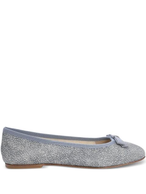 Casadei bow-embellished calf leather flats - Grey - zdjęcie produktu nr 1