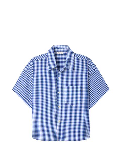 American Vintage gingham-check short-sleeve shirt - Blue - zdjęcie produktu nr 1