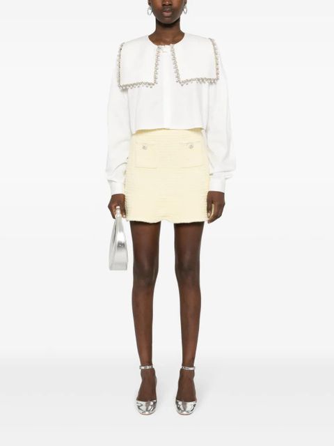 Self-Portrait sequin-embellished peplum skirt - Yellow - zdjęcie produktu nr 2