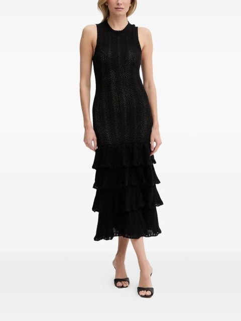 TWINSET tiered pointelle-knit dress - Black - zdjęcie produktu nr 1