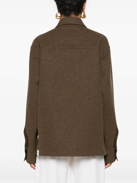 Jil Sander + felted wool overshirt - Green