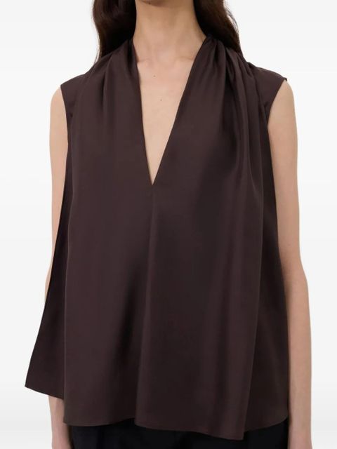 LouLou de Saison Sade gathered sleeveless blouse - Brown