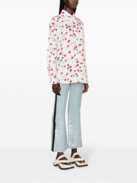 Marni logo-buttons floral-print shirt - White