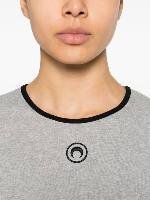 Marine Serre Crescent Moon-embroidered T-shirt - Grey