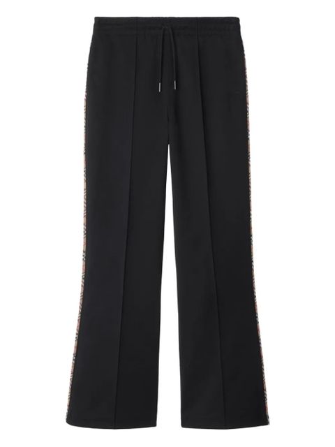 Burberry check-pattern trim track pants - Black - zdjęcie produktu nr 1