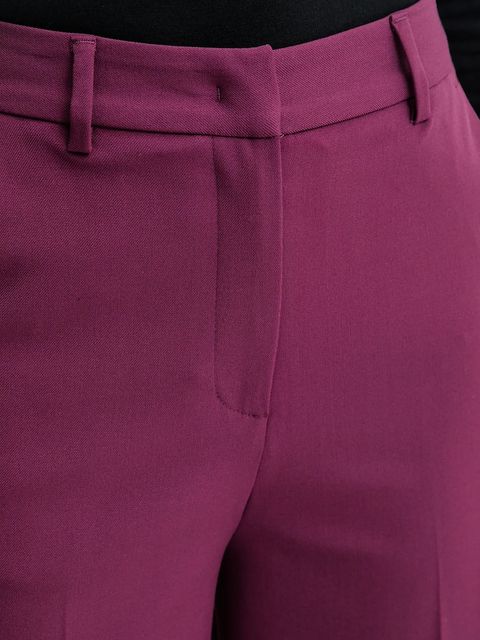 United Colors of Benetton spodnie damskie kolor fioletowy proste high waist 4L4HDF07F