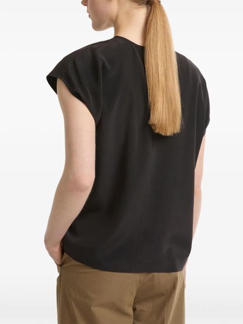 Yves Salomon tie-detail top - Black