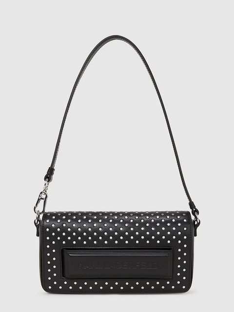 Karl Lagerfeld torebka skórzana kolor czarny A4W30083 - zdjęcie produktu nr 1