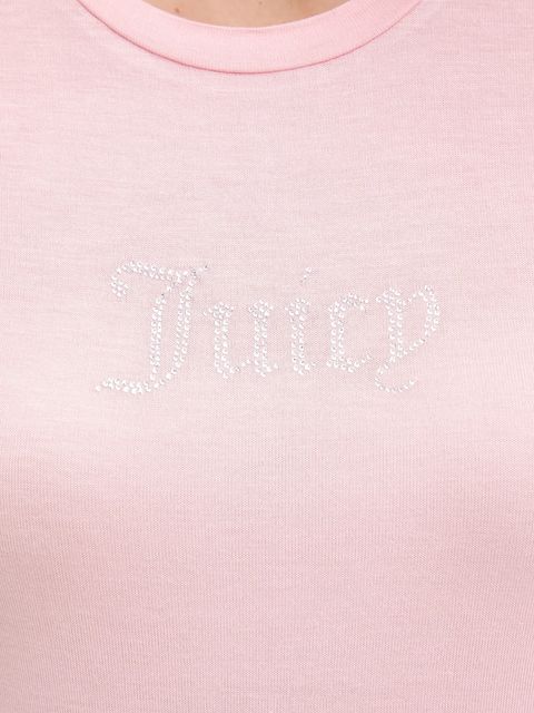 Juicy Couture t-shirt SHEER FITTED TEE damski kolor różowy JCWCT225301