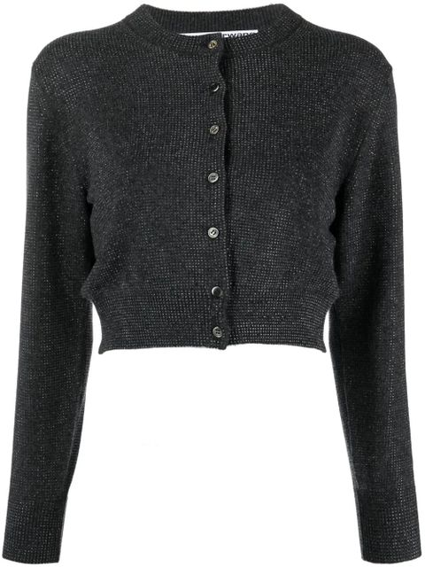 Alexander Wang high-shine cropped cardigan - Grey - zdjęcie produktu nr 1