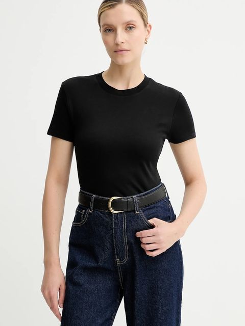 Calvin Klein t-shirt bawełniany damski kolor czarny LV044C216G - zdjęcie produktu nr 1