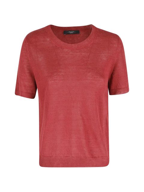 Weekend Max Mara short-sleeve linen top - Red - zdjęcie produktu nr 1