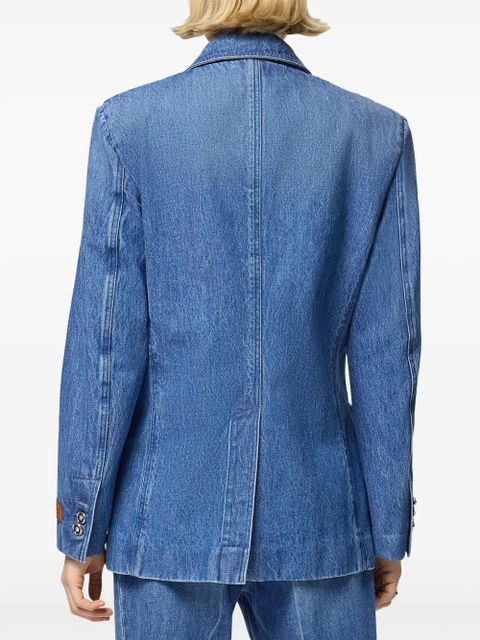 Versace single-breasted denim blazer - Blue