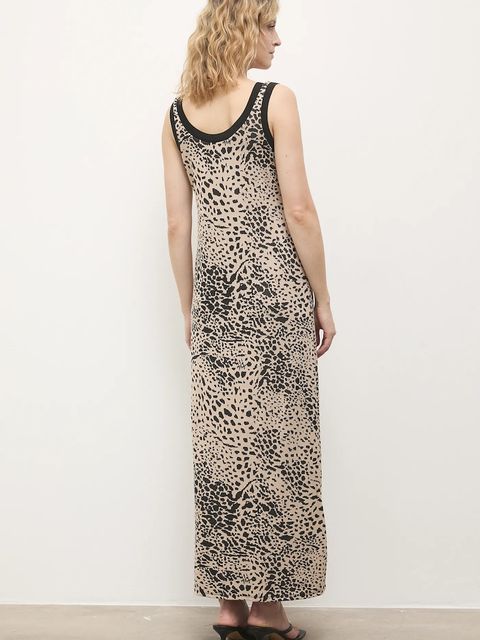 Answear.LAB sukienka kolor beżowy maxi prosta