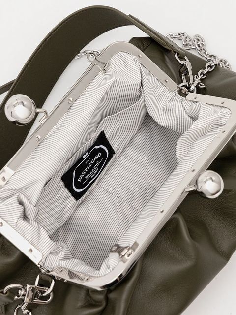 Weekend Max Mara torebka skórzana CUBICO kolor zielony 2615511174600