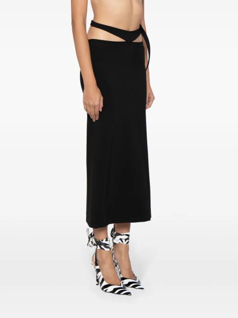 The Attico cut-out midi skirt - Black