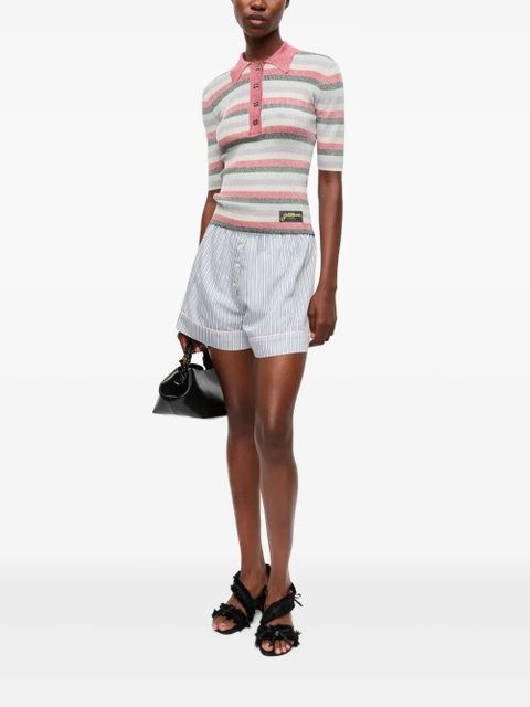 GANNI striped shorts - White - zdjęcie produktu nr 2