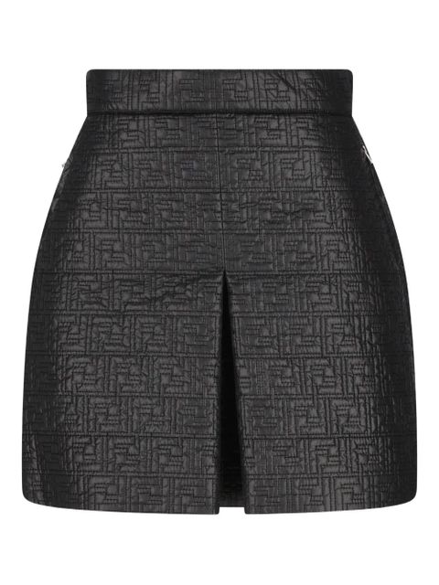 FENDI logo-pattern quilted short skirt - Black - zdjęcie produktu nr 2