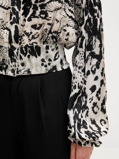 Gaudi koszula damska kolor czarny regular z kołnierzykiem klasycznym 521FD45028