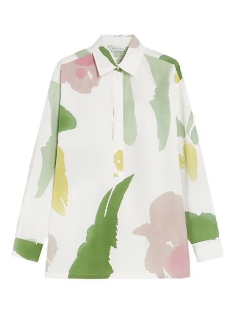 Max Mara Verace abstract-print long-sleeve shirt - White - zdjęcie produktu nr 1