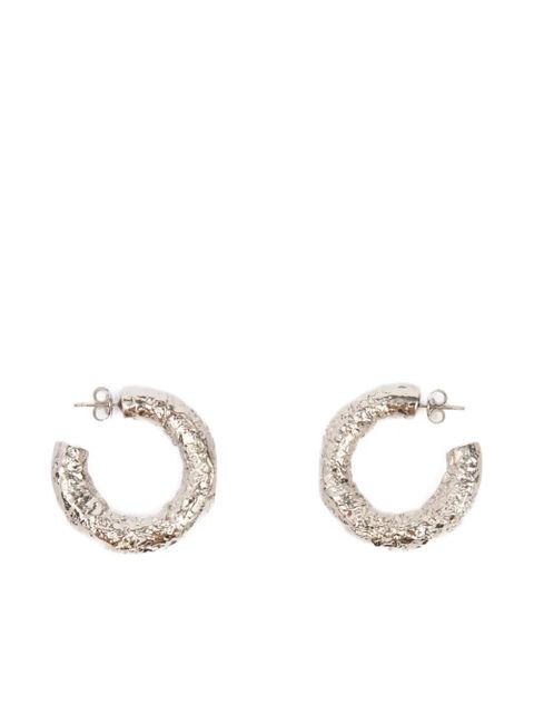 MM6 Maison Margiela tinfoil-textured hoop earrings - Silver