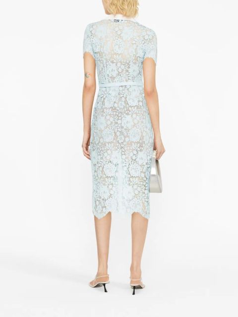 Self-Portrait lace midi shirt dress - Blue