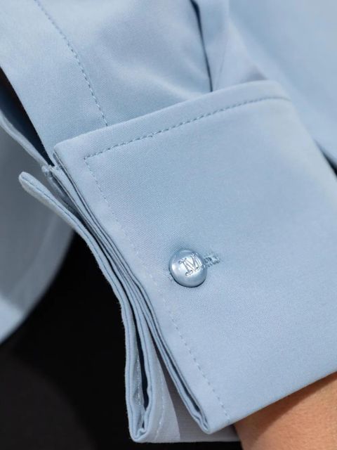 Max Mara logo-embroidered cotton shirt - Blue