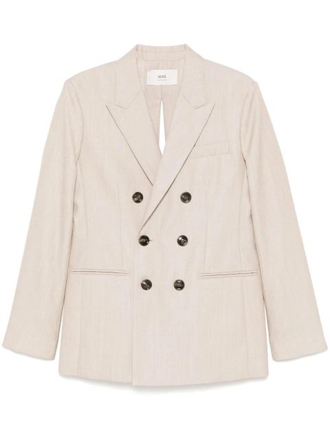 AMI Paris double-breasted blazer - Neutrals - zdjęcie produktu nr 1