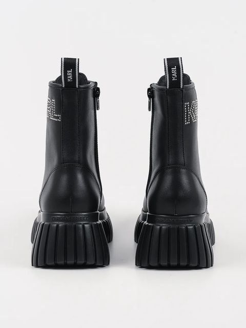 Karl Lagerfeld botki skórzane KREEPER WEDGE damskie kolor czarny na platformie KL44475 - zdjęcie produktu nr 2