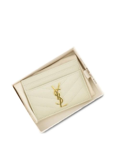 Saint Laurent Cassandre card holder - Neutrals