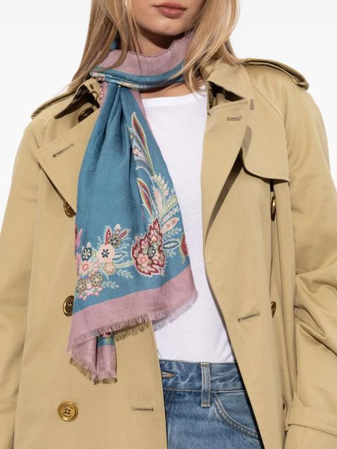 ETRO floral-print scarf - Blue