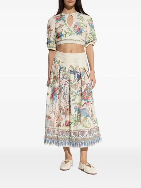 ETRO floral-print cut-out midi dress - Neutrals