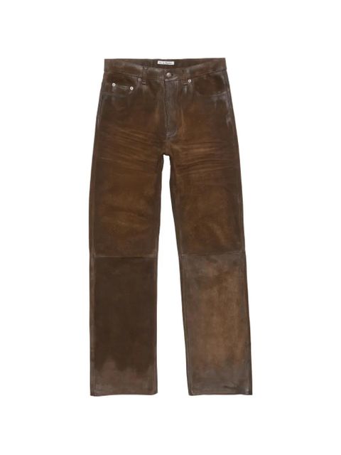 Acne Studios leather trousers - Brown - zdjęcie produktu nr 1