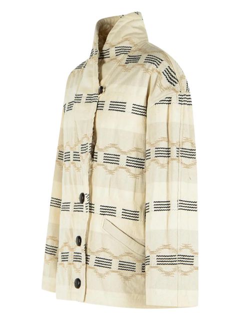 ISABEL MARANT Quayla raised-neck pattern jacket - Neutrals