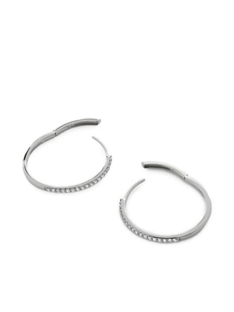 Monica Vinader 14K white gold medium hoops earrings - Silver
