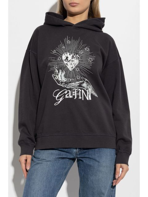 GANNI graphic-print hoodie - Grey - zdjęcie produktu nr 2