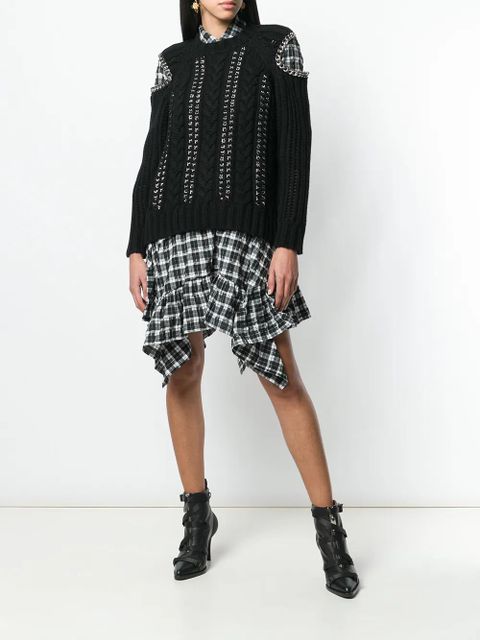 Alexander McQueen chain detail cold shoulder sweater - Black - zdjęcie produktu nr 2