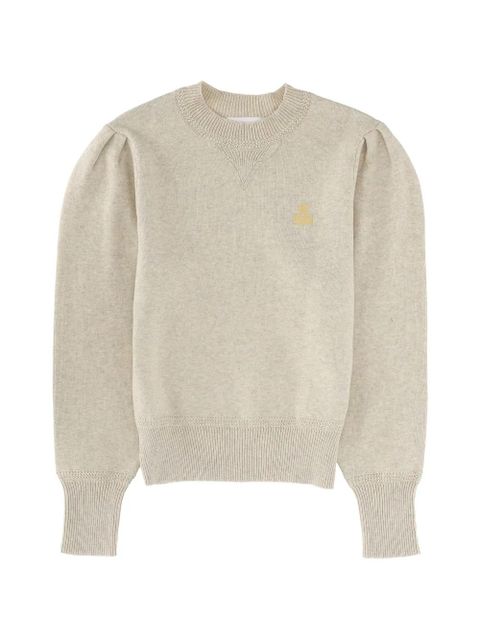 MARANT ÉTOILE Kelaya puff-sleeve logo sweater - Neutrals - zdjęcie produktu nr 1